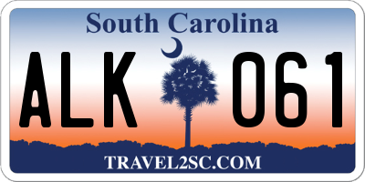SC license plate ALK061