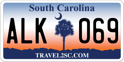 SC license plate ALK069