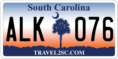 SC license plate ALK076