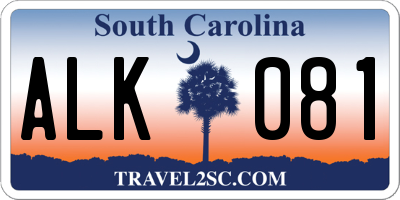 SC license plate ALK081