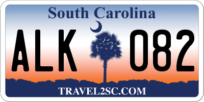 SC license plate ALK082