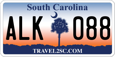 SC license plate ALK088