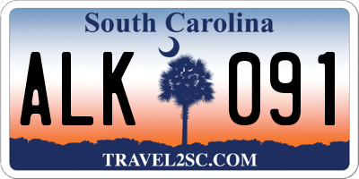 SC license plate ALK091
