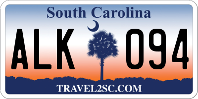 SC license plate ALK094