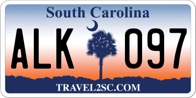 SC license plate ALK097