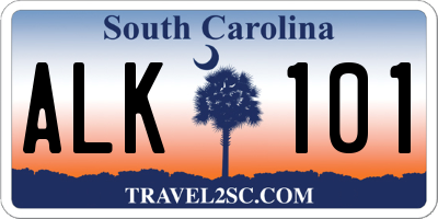 SC license plate ALK101