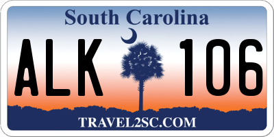 SC license plate ALK106