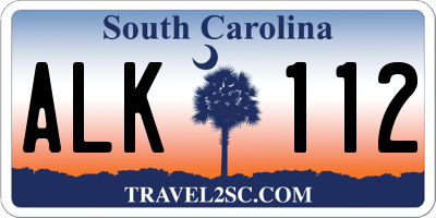 SC license plate ALK112