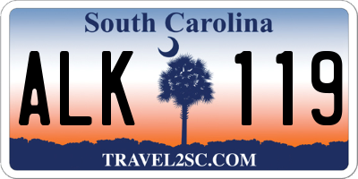 SC license plate ALK119