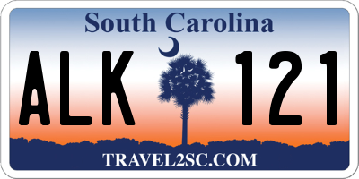 SC license plate ALK121