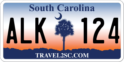SC license plate ALK124