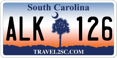 SC license plate ALK126