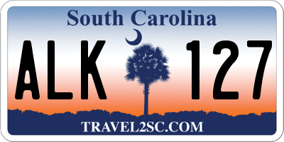 SC license plate ALK127