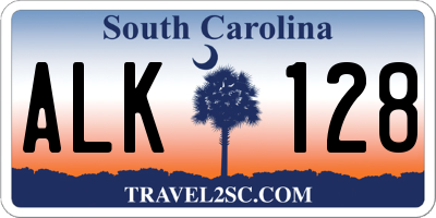SC license plate ALK128