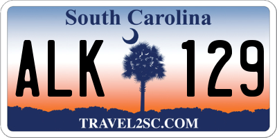 SC license plate ALK129