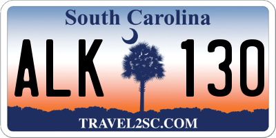 SC license plate ALK130