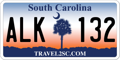 SC license plate ALK132