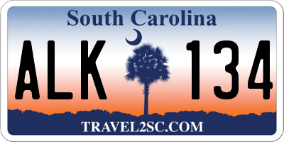 SC license plate ALK134