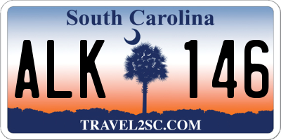 SC license plate ALK146