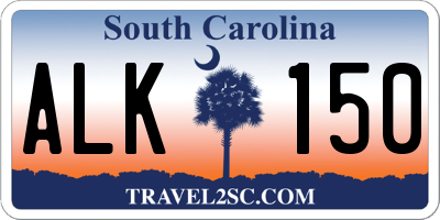 SC license plate ALK150
