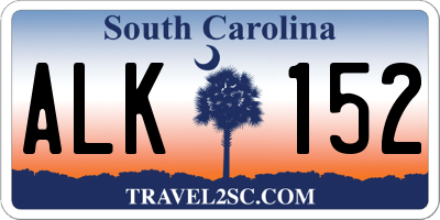 SC license plate ALK152