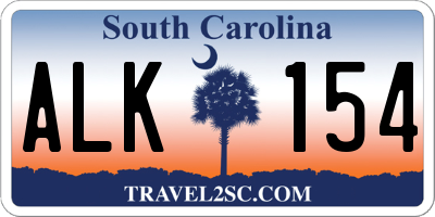 SC license plate ALK154