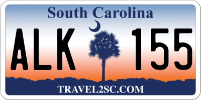 SC license plate ALK155