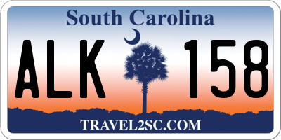 SC license plate ALK158
