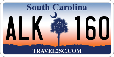 SC license plate ALK160