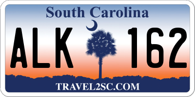 SC license plate ALK162
