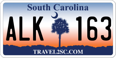 SC license plate ALK163