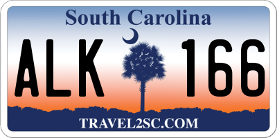 SC license plate ALK166