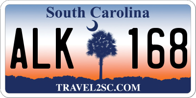 SC license plate ALK168