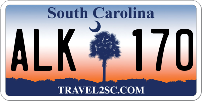 SC license plate ALK170