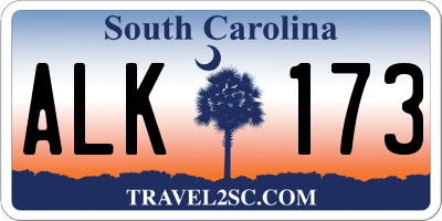 SC license plate ALK173