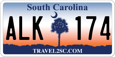 SC license plate ALK174