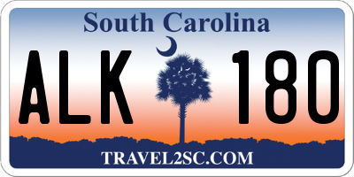 SC license plate ALK180