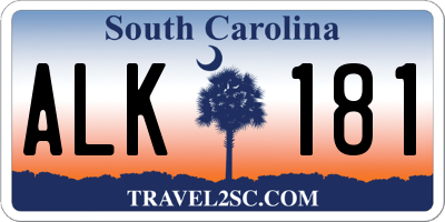 SC license plate ALK181