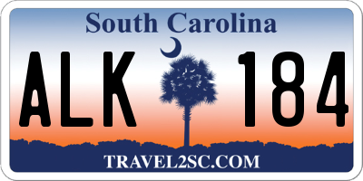 SC license plate ALK184