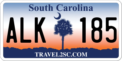 SC license plate ALK185