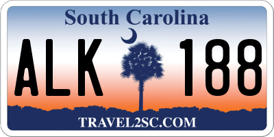 SC license plate ALK188