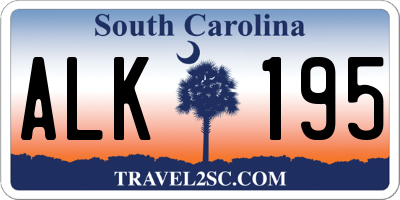 SC license plate ALK195