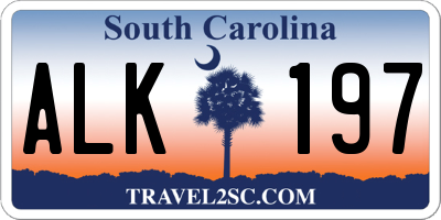 SC license plate ALK197