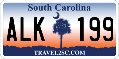 SC license plate ALK199