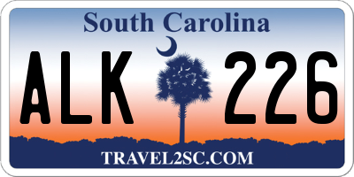 SC license plate ALK226
