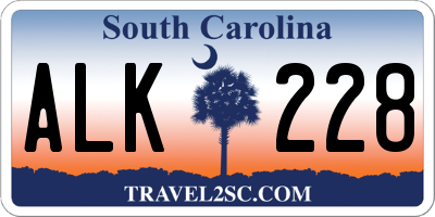 SC license plate ALK228