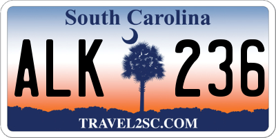 SC license plate ALK236