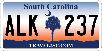 SC license plate ALK237