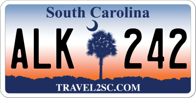 SC license plate ALK242