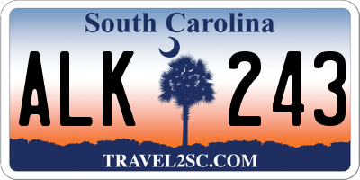 SC license plate ALK243